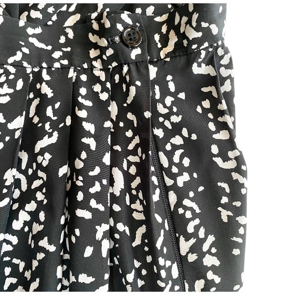 Vintage 80s Black and White Full Skirt Knee Length M - Picture 7 of 7